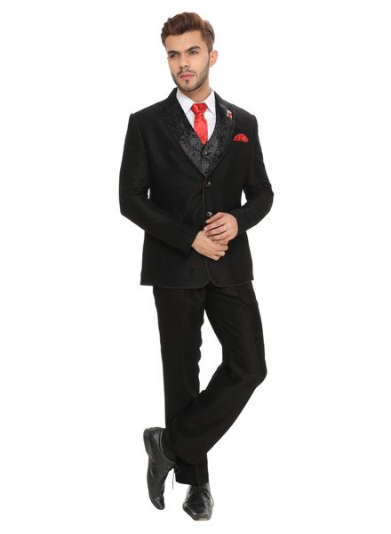 Suits Polyester Viscose Party Wear Regular fit Single Breasted Designer Solid 5 Piece Suit La Scoot