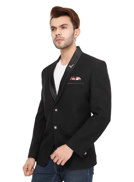 Blazer & Coats Polyester Cotton Party Wear Regular fit Single Breasted Designer Stripe Regular Coat La Scoot
