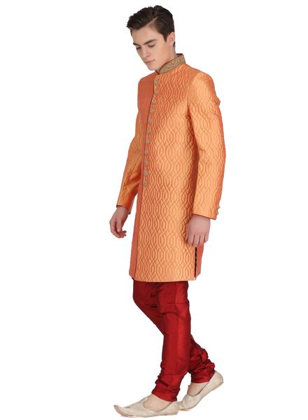 Sherwani Silk Ethnic Wear Regular Fit Designer Embellished La Scoot