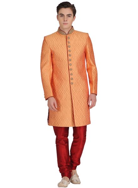 Sherwani Silk Ethnic Wear Regular Fit Designer Embellished La Scoot