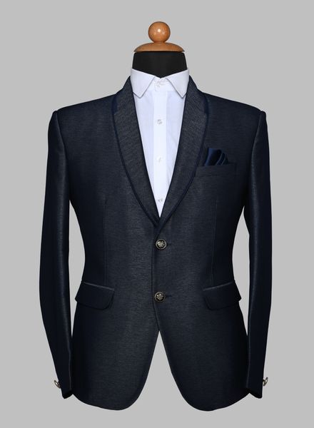 SuitsPolyester Viscose Party Wear Regular fit Single Breasted Designer Self 2 Piece Suit La Scoot