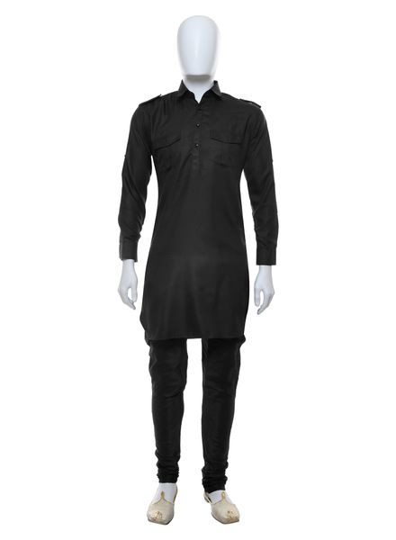 Kurta PyjamaCotton Blend Casual Wear Regular Fit Shirt Collar Full Sleeves Pathani Regular La Scoot Salwar