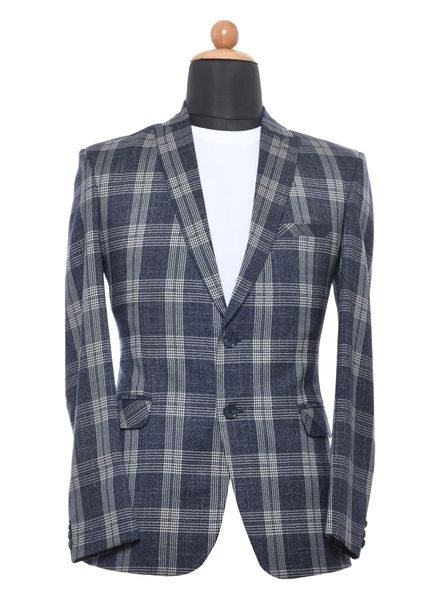 Blazer & Coats Polyester Cotton Formal Wear Regular fit Double Breasted Basic Check Regular Coat La Scoot