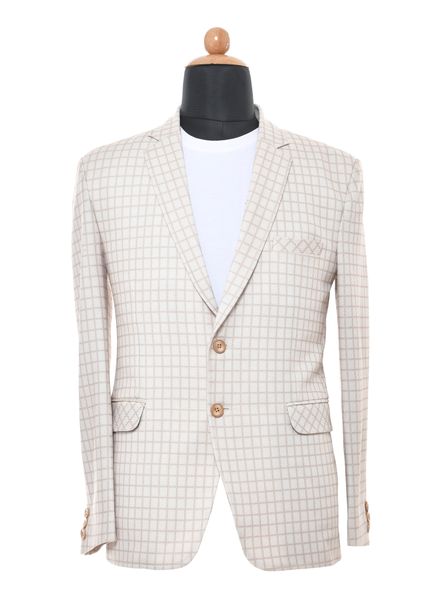 Blazer & Coats Viscose Formal Wear Regular fit Single Breasted Basic Check Regular Coat La Scoot