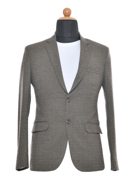 Blazer & Coats Wool Formal Wear Regular fit Single Breasted Basic Check Regular Coat La Scoot