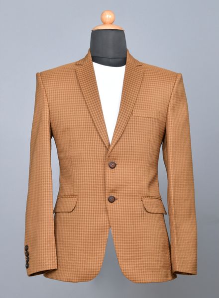 Blazer & Coats Jute Party Wear Regular fit Single Breasted Designer Check Regular Coat La Scoot