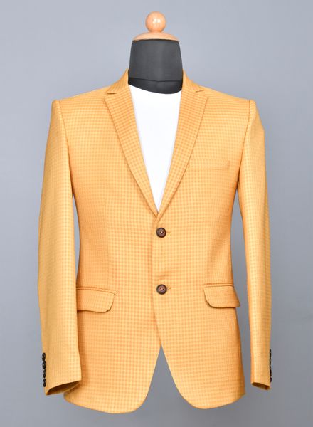 Blazer & Coats Jute Formal Wear Regular fit Single Breasted Designer Check Regular Coat La Scoot