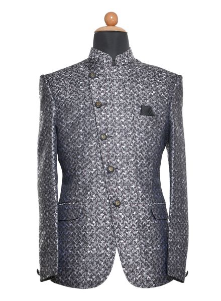 Blazer & Coats Polyester Party Wear Regular fit Stand Collar Designer Printed Regular Coat La Scoot