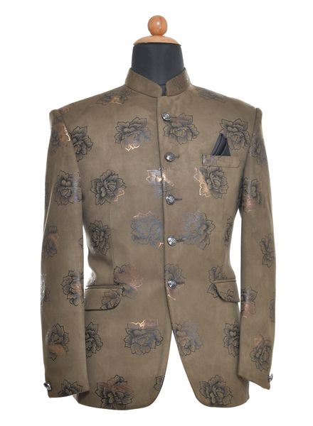 Blazer & Coats Viscose Party Wear Regular fit Stand Collar Designer Printed Regular Coat La Scoot