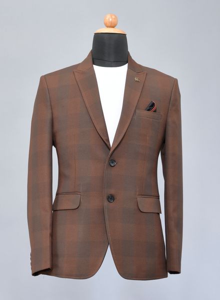 Blazer & Coats Tweed Formal Wear Regular fit Double Breasted Basic Check Regular Coat La Scoot