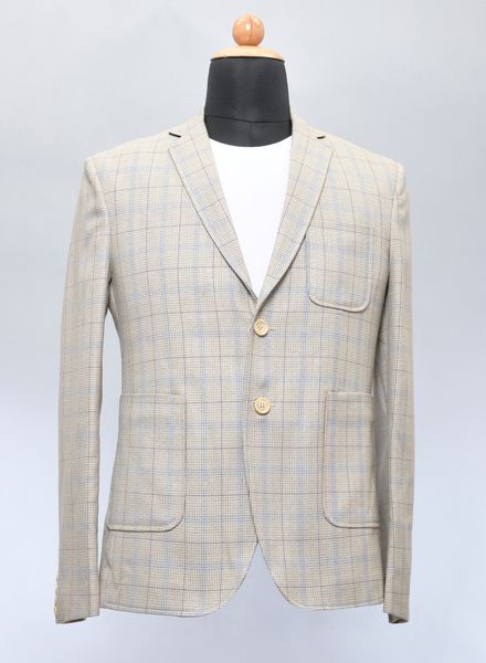 Blazer & Coats Tweed Formal Wear Regular fit Single Breasted Basic Check Regular Coat La Scoot