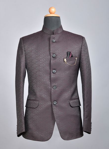 Blazer & Coats Silk Party Wear Regular fit Stand Collar Designer Printed Regular Coat La Scoot