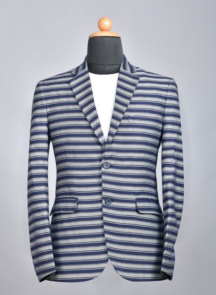 Blazer & Coats Tweed Formal Wear Regular fit Single Breasted Basic Stripe Regular Coat La Scoot