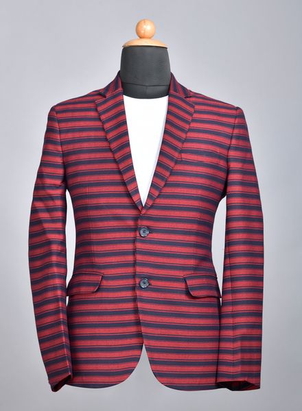 Blazer & Coats Tweed Formal Wear Regular fit Single Breasted Basic Stripe Regular Coat La Scoot