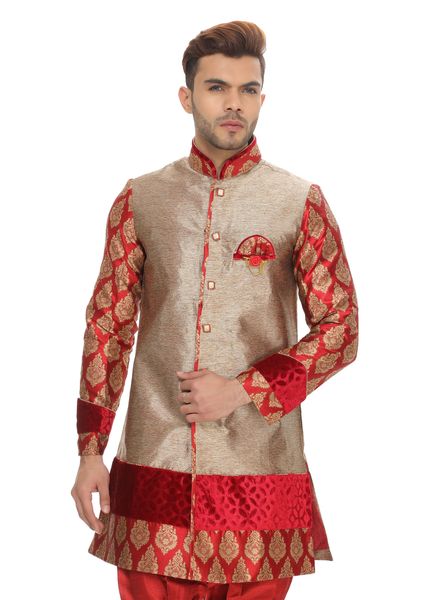 Indo Western Silk Ethnic Wear Regular Fit Designer Printed La Scoot