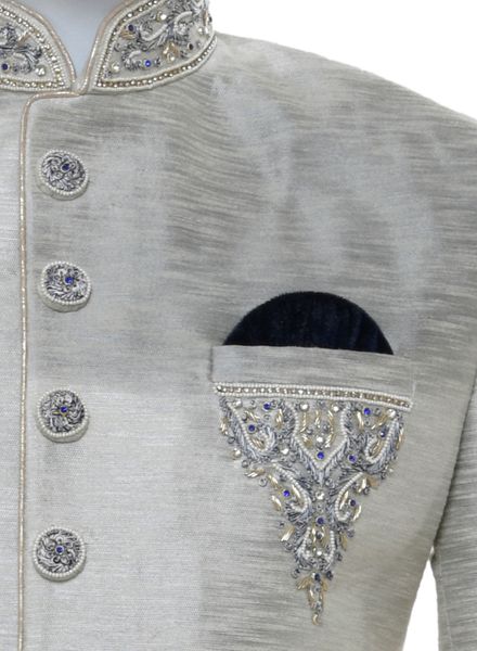 Indo Western Jacquard Ethnic Wear Slim Fit Designer Embroidery La Scoot