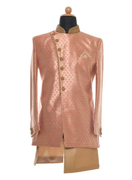 Indo Western Polyester Ethnic Wear Slim Fit Designer Embroidery With Waist Coat La Scoot