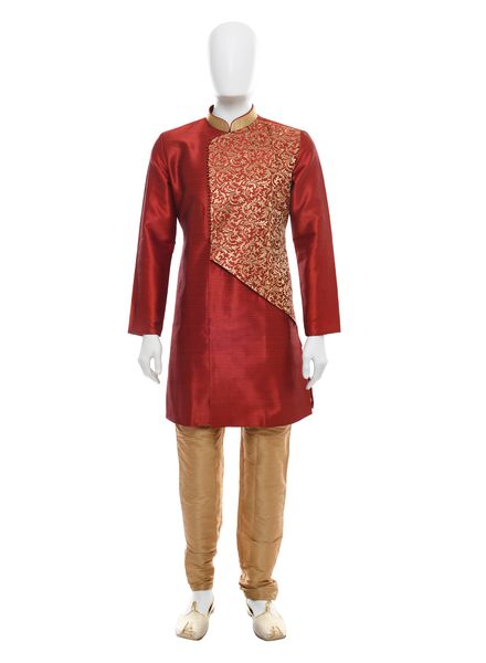 Indo Western Jacquard Ethnic Wear Regular Fit Designer Printed La Scoot