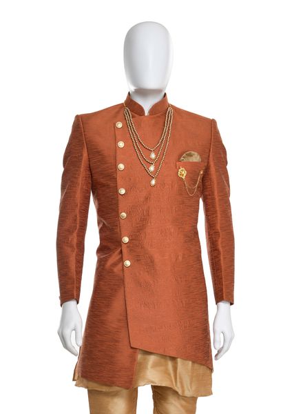 Indo Western Polyester Ethnic Wear Slim Fit Designer Embroidery With Waist Coat La Scoot