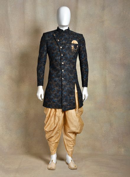 Indo Western Jacquard Ethnic Wear Regular Fit Hanger Cover Packing Designer Printed La Scoot