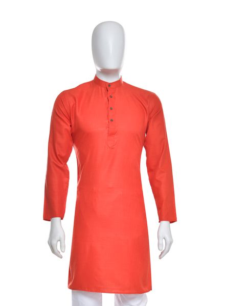 Kurta Pyjama Cotton Casual Wear Regular Fit Stand Collar Full Sleeves Self Regular La Scoot Straight Pajama