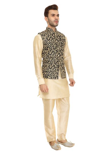 Buy Beige Kurta Bam Silk Pant Malai Cotton Ombre And Set For Men by Paarsh  Online at Aza Fashions. | Dress suits for men, Pants set, Green ombre