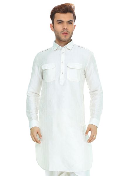Kurta Pyjama Polyester Cotton Casual Wear Regular Fit Shirt Collar Full Sleeves Pathani Regular La Scoot Salwar