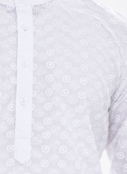 Kurta Pyjama Polyester Cotton Casual Wear Regular Fit Stand Collar Full Sleeves Embroidery Regular La Scoot Straight Pajama None