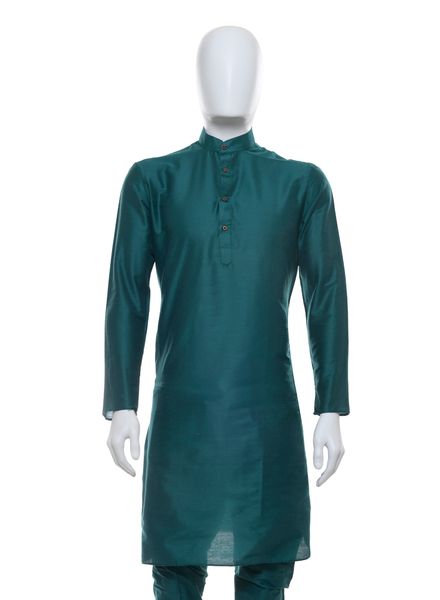 Kurta Pajama Cotton Casual Wear Regular Fit Stand Collar Full Sleeves Solid Regular Westley Straight Pajama None