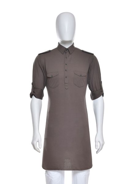 Kurta Pajama Cotton Blend Casual Wear Regular Fit Stand Collar Full Sleeves Pathani Regular La Scoot Bridges Pants None