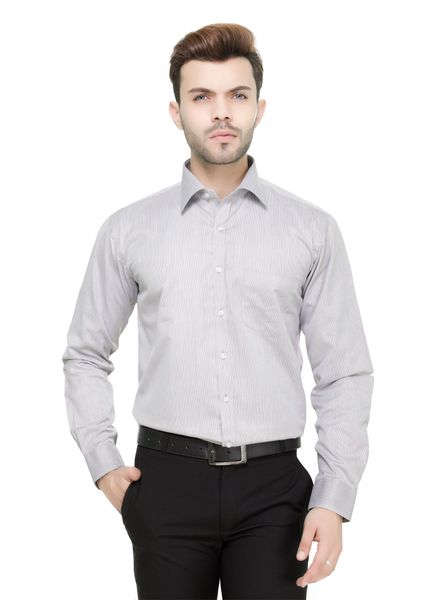 Shirts Cotton Formal Wear Regular Fit Basic Collar Full Sleeve Stripe La Scoot