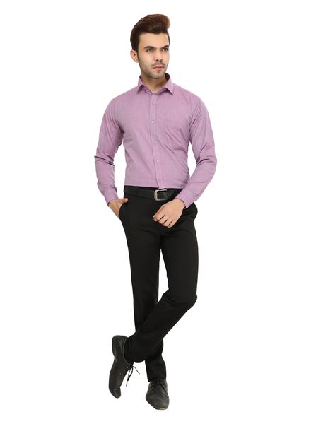 Shirts Cotton Blend Formal Wear Regular Fit Basic Collar Full Sleeve Self La Scoot