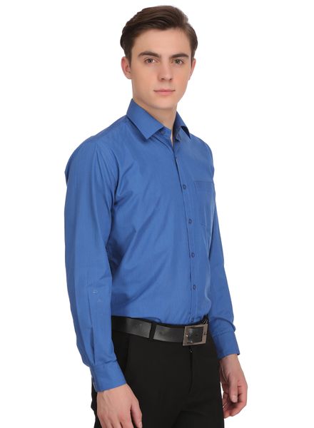 Shirts Cotton Blend Formal Wear Regular Fit Basic Collar Full Sleeve Self La Scoot