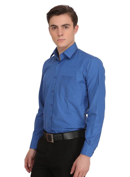 Shirts Cotton Blend Formal Wear Regular Fit Basic Collar Full Sleeve Self La Scoot