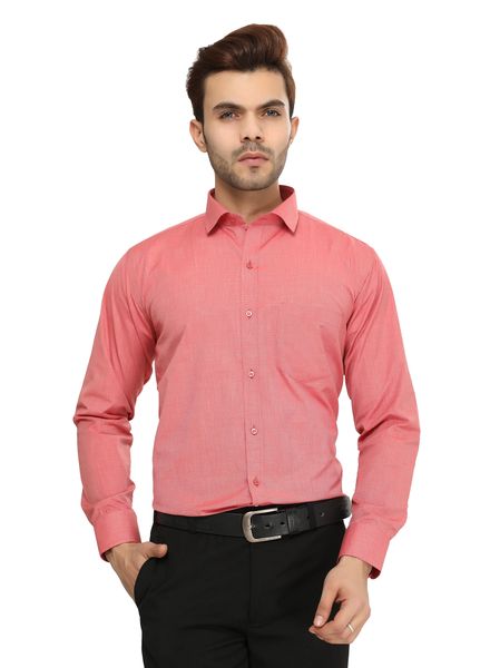 Shirts Cotton Blend Formal Wear Regular Fit Basic Collar Full Sleeve Self La Scoot