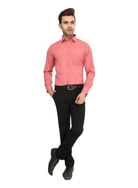 Shirts Cotton Blend Formal Wear Regular Fit Basic Collar Full Sleeve Self La Scoot