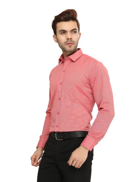 Shirts Cotton Blend Formal Wear Regular Fit Basic Collar Full Sleeve Self La Scoot