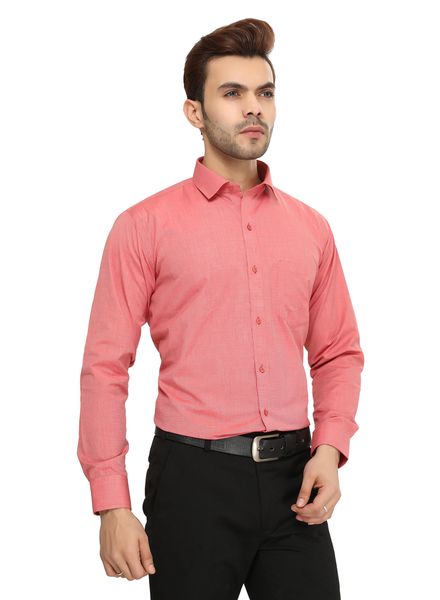 Shirts Cotton Blend Formal Wear Regular Fit Basic Collar Full Sleeve Self La Scoot