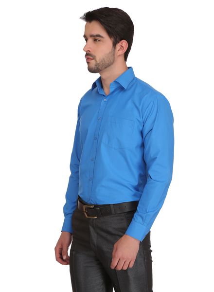 Shirts Cotton Blend Formal Wear Regular Fit Basic Collar Full Sleeve Self La Scoot