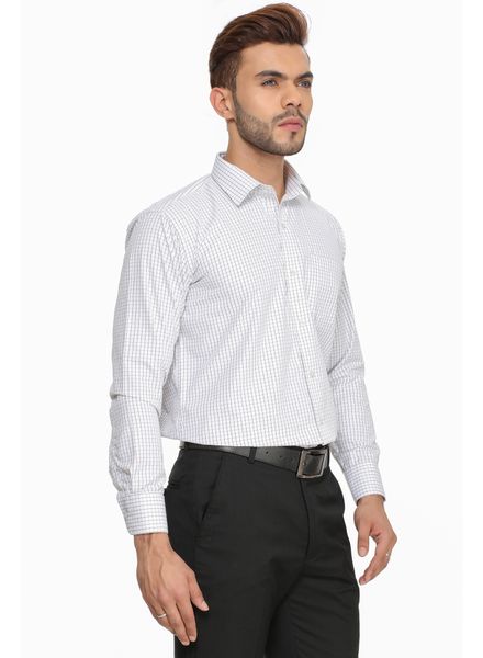 Shirts Cotton Blend Formal Wear Regular Fit Basic Collar Full Sleeve Check La Scoot
