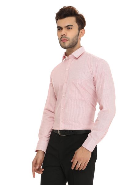 Shirts Cotton Blend Formal Wear Regular Fit Basic Collar Full Sleeve Stripe Kanwood