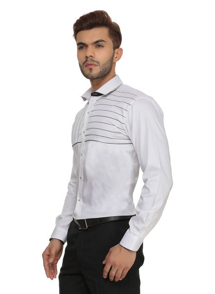 Shirts Cotton Party Wear Slim Fit Basic Collar Full Sleeve Solid La Scoot