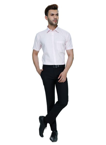 Shirts Linen Blend Formal Wear Slim Fit Basic Collar Half Sleeve Self La Scoot