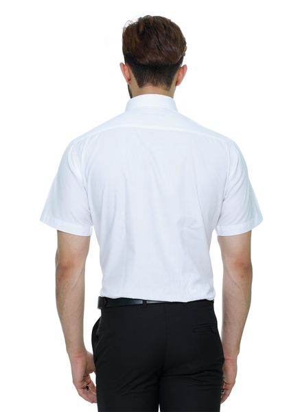 Shirts Cotton Blend Formal Wear Slim Fit Basic Collar Half Sleeve Self La Scoot