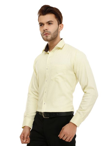 Shirts Cotton Club Wear Slim Fit Basic Collar Full Sleeve Printed