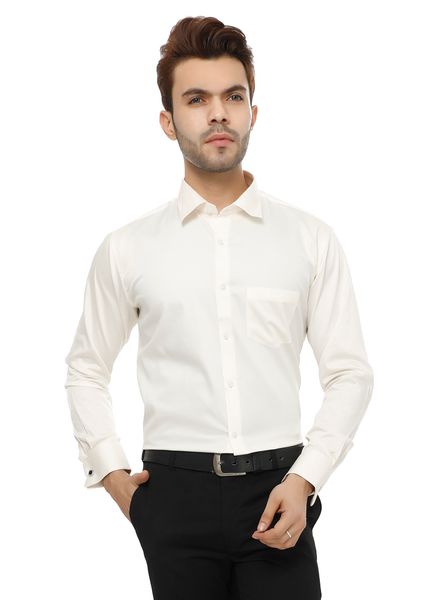 Shirts Cotton Party Wear Slim Fit Basic Collar Full Sleeve Solid La Scoot