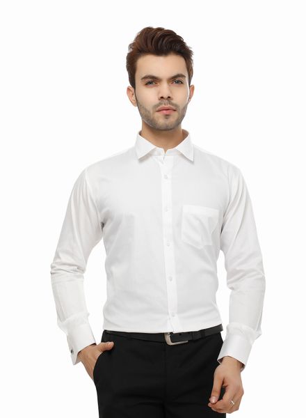 Shirts Cotton Party Wear Slim Fit Basic Collar Full Sleeve Solid La Scoot