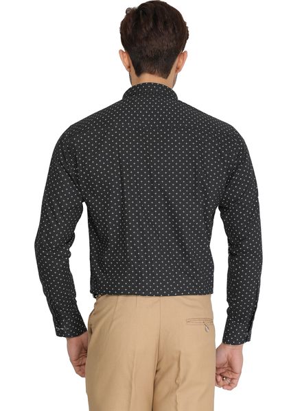 Shirts Cotton Blend Formal Wear Slim Fit Basic Collar Full Sleeve Printed La Scoot