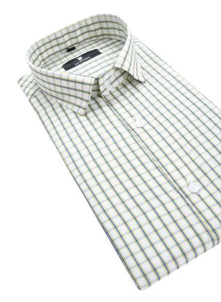Shirts Polyester Formal Wear Regular Fit Basic Collar Full Sleeve Check La Scoot