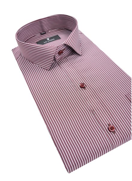 Shirts Cotton Blend Formal Wear Slim Fit Basic Collar Full Sleeve Stripe La Scoot